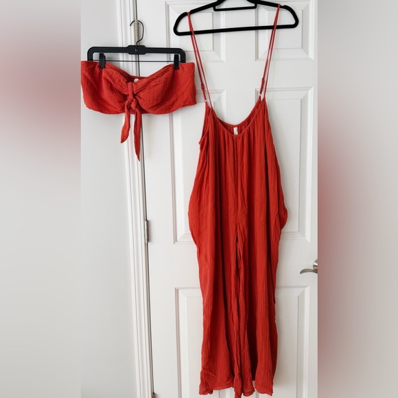 Anthropologie The Wrenley Bandeau & Suspender Wide-Leg Pants Set, Size XL - Picture 5 of 13